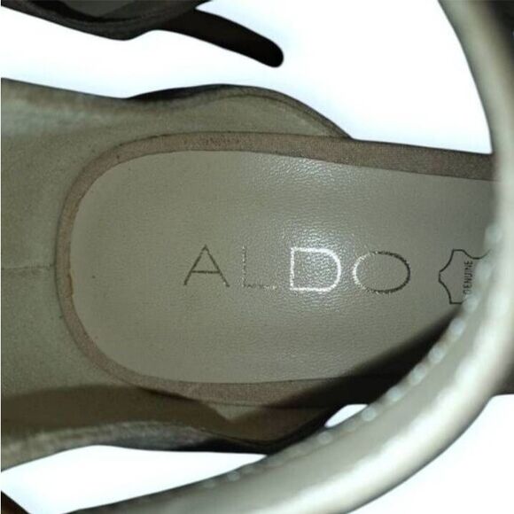 ALDO CREAM SUEDE ANKLE STRAP HEELS SZ.7.5 EUC. - Picture 6 of 11